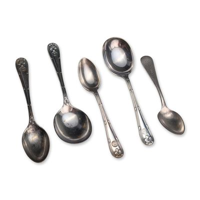 5pc Collection of Walker & Hall and Reed & Barton Maritime Spoons