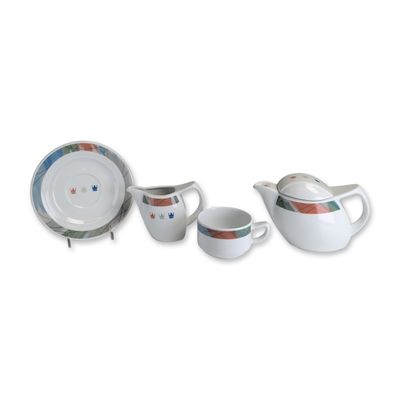 5pc Royal Cruise Line Schonwald Porcelain Geometric Service Set