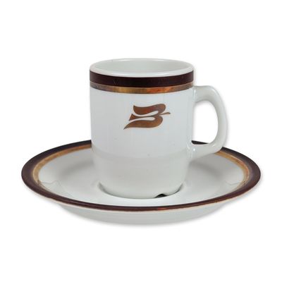 2pc Porsgrund Norway Porcelain Demitasse Set