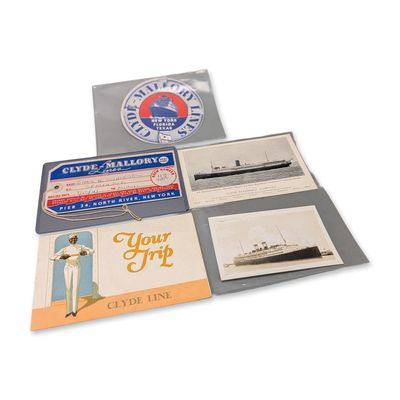 5pc Collection of Clyde-Mallory Lines and the Clyde Steamship Company Maritime Ephemera