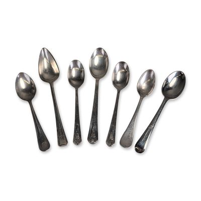 7pc Grace Line and Greek Line Silver-Plated Spoons