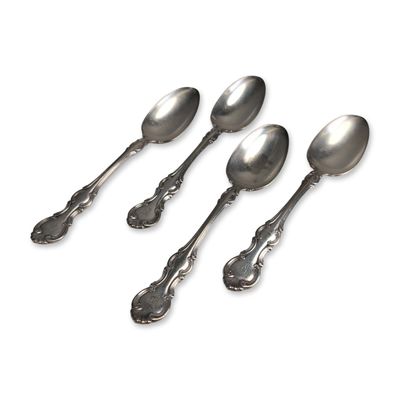 4pc Ocean Steamship Company of Savannah Rogers Bros 1930s Silver-Plated Teapoons