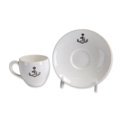 2pc Mintons Cunard Steamship Demitasse and Saucer Set