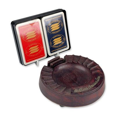 2pc Holland America Line Playing Card Set and Ashtray