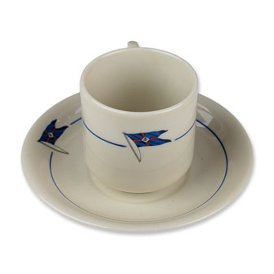 2pc Cerabel Compagnie Maritime Belge Porcelain Teacup and Saucer