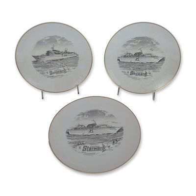 3pc Rosenthal Porcelain Norwegian Cruise Line Plates