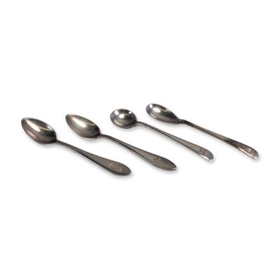 4pc Bibby Line and KNSM Line Walker & Hall and Gero Silver Plated Demitasse & Salt Spoons