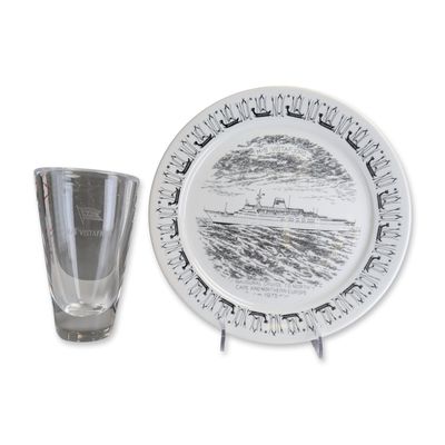 2pc M/S Vistafjord Inaugural Cruise Commemorative Items