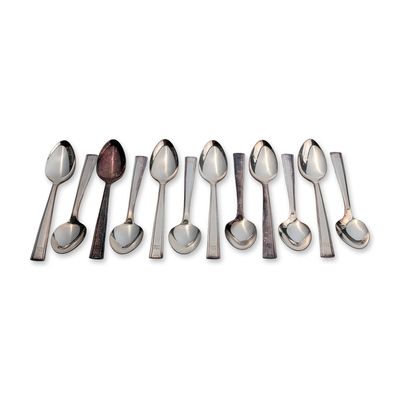 12pc 1950s Oneida Silver Plated Moore-McCormack Line Demitasse Spoons