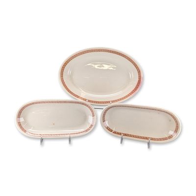 3pc Scammell Lamberton Steamship China Trays