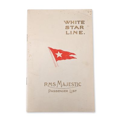 White Star Line 1923 RMS Majestic Passenger List