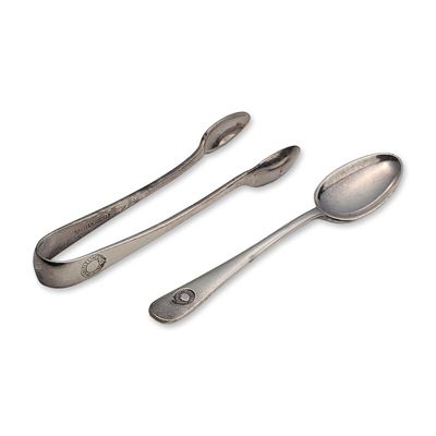 2pc Mappin and Webb Union-Castle Line Silver-Plate Flatware