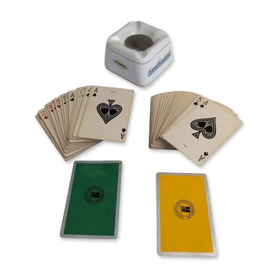 2pc Companhia de Navegacao Lloyd Brasileiro Playing Cards & Petrobras Porcelain Ashtray
