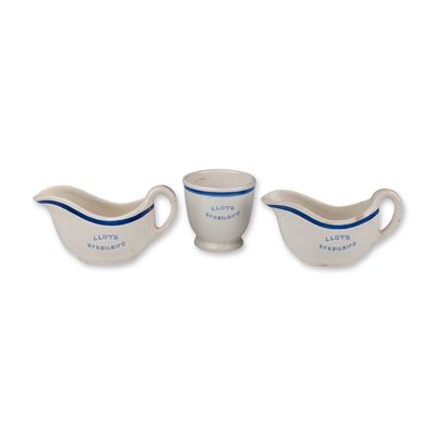 3pc Lloyd Brasileiro Maritime Ironstone Creamers and Cup