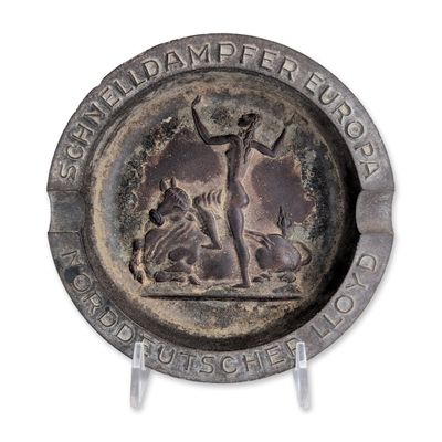 1930s Nord deutscher Lloyd SS Europa Metal Ashtray