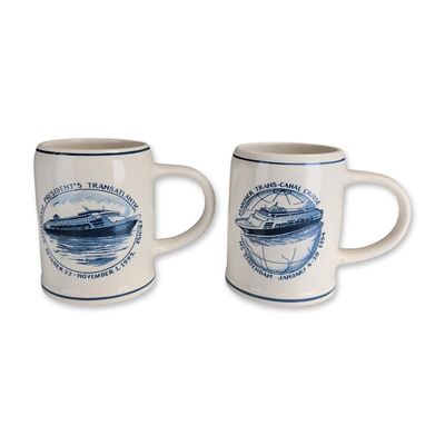 2pc Royal Goedewaagen, The Holland America Line Cruise Mugs w/ COA
