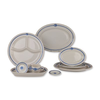 9pc Mayer and Buffalo China for Eastern Steamship Lines Plates, Saucers, and Teacups