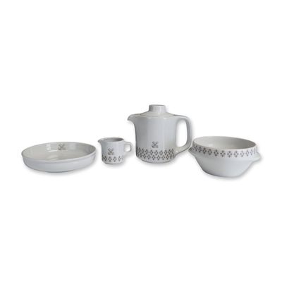 5pc Hutschenreuther and Schonwald for Norddeutscher Lloyd Mid-Century Porcelain Tableware