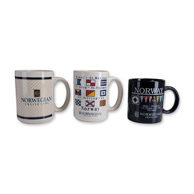 3pc SS Norway Norwegian Cruise Line Souvenir Mugs