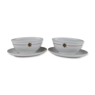 2pc Bauscher Weiden Porcelain Flota Mercante Grancolombiana Shipping Line Sauce Boats