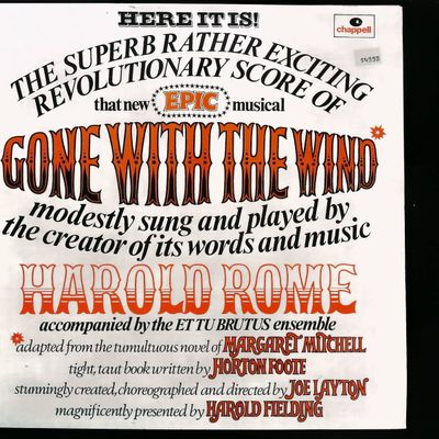 Sale Photo Thumbnail #301: Harold Rome Gone With The Wind Original Cast Recording LP Record