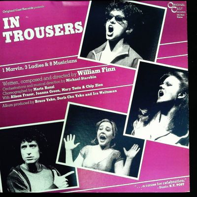 Sale Photo Thumbnail #315: IN TROUSERS (1979) Original Cast Recording Album by William Finn