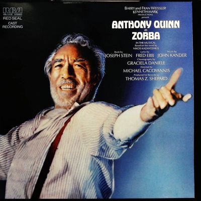 Sale Photo Thumbnail #608: Zorba Original Cast Recording Vinyl LP Starring Anthony Quinn RCA Red Seal 1983