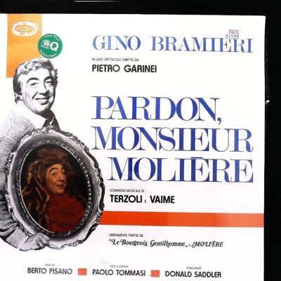 Sale Photo Thumbnail #442: Gino Bramieri Pardon, Monsieur Moliere Original Cast Recording Vinyl LP, 1983