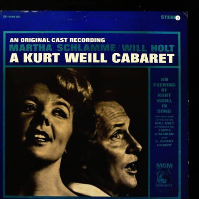Sale Photo Thumbnail #391: Martha Schlamme and Will Holt A Kurt Weill Cabaret MGM Records SE-4180 OC Stereo Vinyl LP