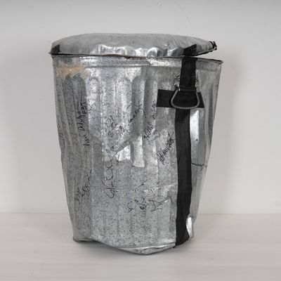 Sale Photo Thumbnail #531: STOMP Broadway Cast & Crew signed Metal Trash Can