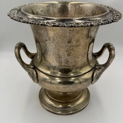 Vintage Silver-Plated Campana Champagne Bucket Wine Chiller Urn - Pattern 8102 Ornate Handles