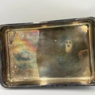 Vintage Baldwin Silverplate Rectangular Serving Tray with Handles