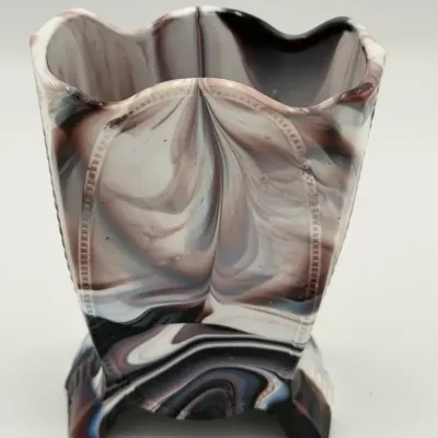 Antique Victorian Sowerby Purple Slag Glass Spill Vase – Pattern No. 1224, c. 1882