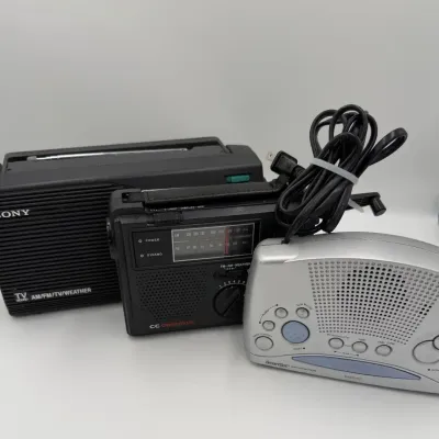 Lot of 3 Portable & Bedside Radios - Sony, C. Crane CC Observer, Emerson SmartSet