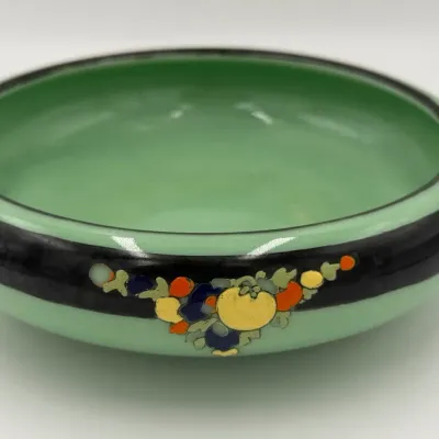 Antique Japanese Art Deco Hand-Painted Ceramic Bowl – Sakura "T" Mark, c. 1920s