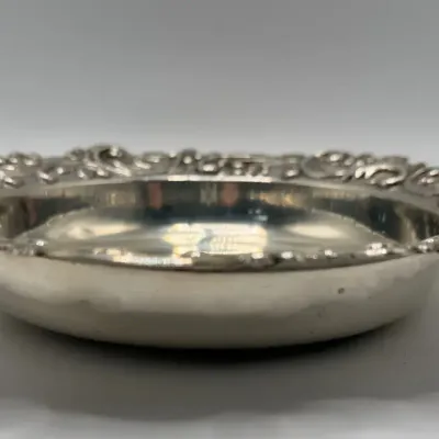 Vintage Sterling Silver Bon-Bon Dish | Ornate Floral Repousse Candy Bowl