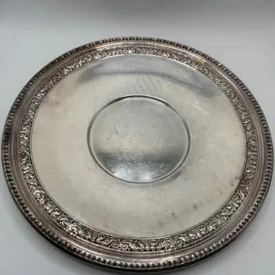 Vintage Reed and Barton Bel Air Silverplate Serving Tray 10.5 Inch Round Sandwich Plate 1201