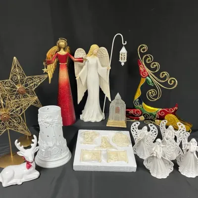 Christmas angels sparkly stars holiday decorations