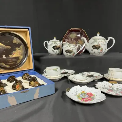 Asian tea sake lacquerware collection