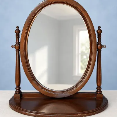 Classic Oval Wood Vanity Mirror