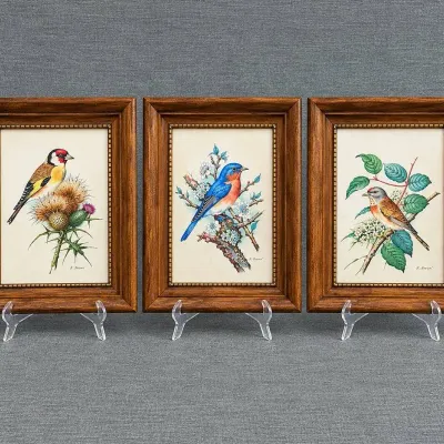 Vintage P H Gonner Avian Botanical Framed Prints