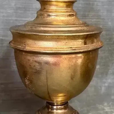 Vintage Brass Lamp, Planters & Waste Can