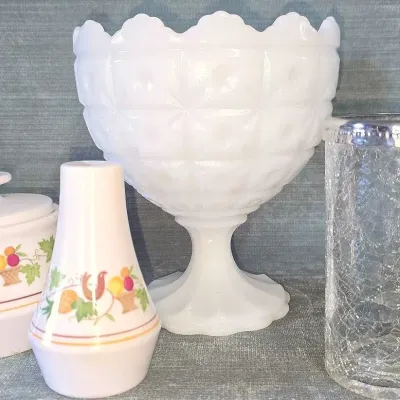 Crack BER Glass By Decor Walther. And Vintage Napco And Noritake
