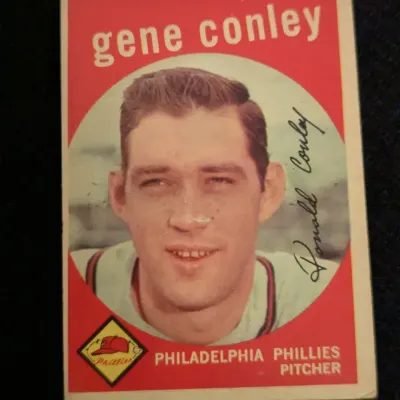 1959 Topps Gene Conley #492 Baseball Card - Philadelphia Phillies
