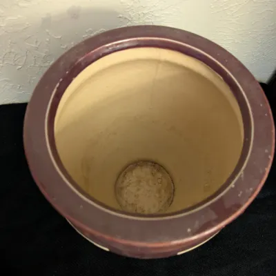 Glazed Ceramic Tree Motif Planter / Vase