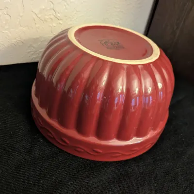 Celebrating Home Stoneware Collection Red Fluted Mixing Bowl
