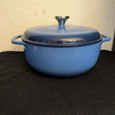 Lodge 6-Quart Blue Enameled Cast Iron Dutch Oven