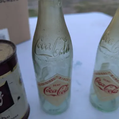 Vintage Dale Earnhardt Sun-Drop Bottles, Coca-Cola Bottles & Schlitz Can