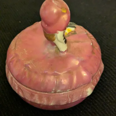 Vintage Old Castle Chikusa Hand Painted Porcelain Southern Belle Powder Box