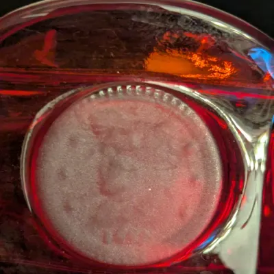 Fostoria Ruby Red Glass Coin Pattern Covered Candy Dish